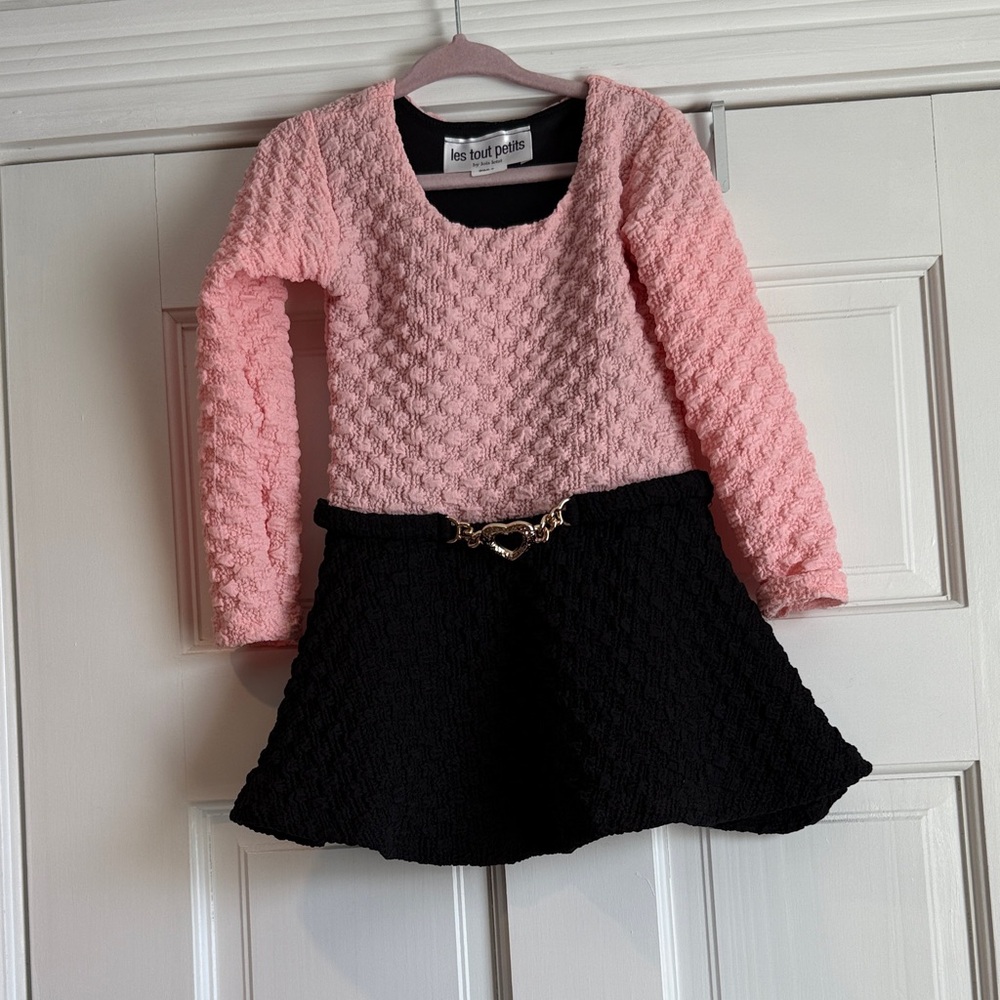 Pink and Black Kids Formal Dress